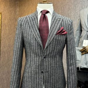 Daxiente | Gestreept Colbert | Grijs Zwart