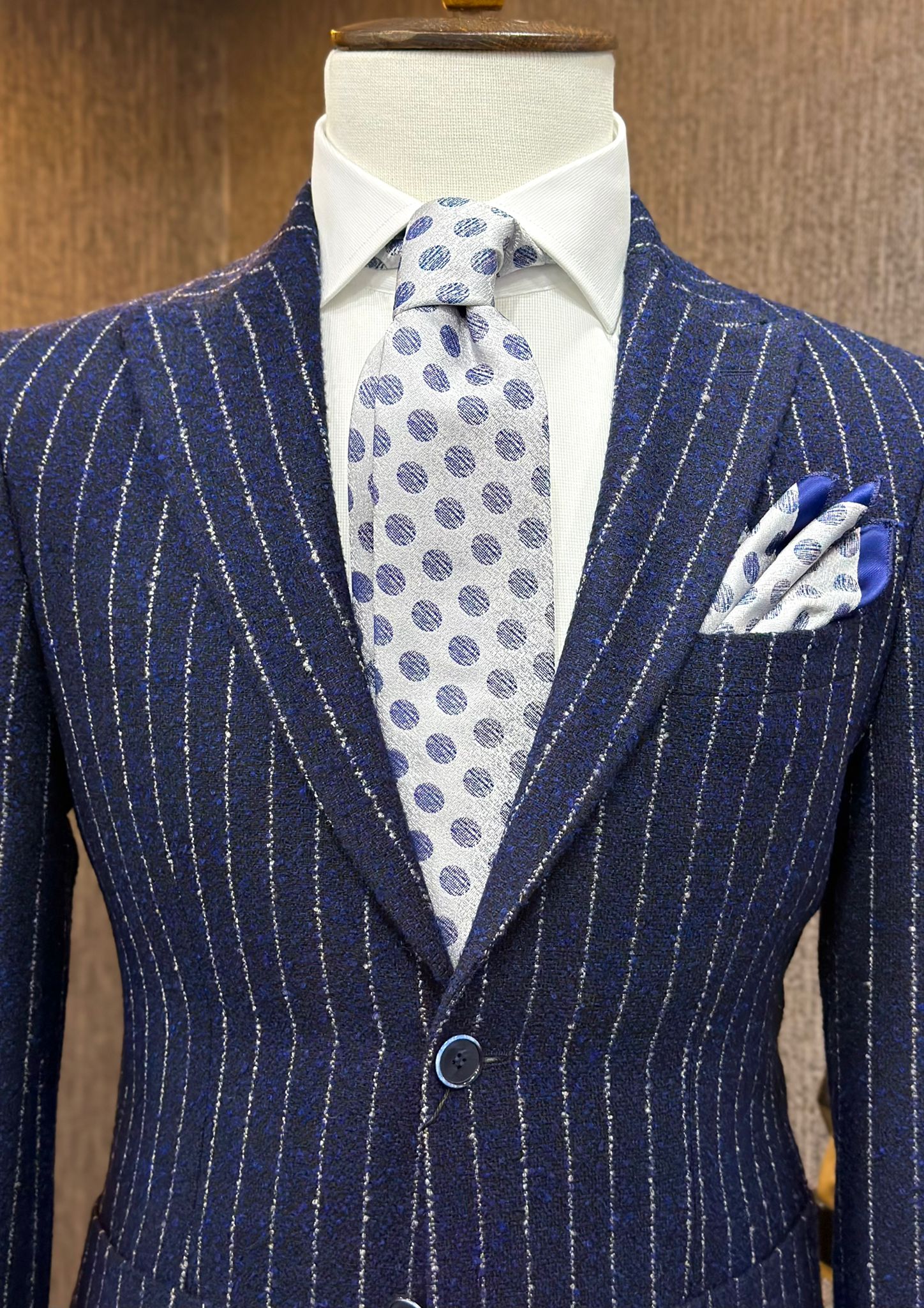 Wol-Blauw Gestreept 1