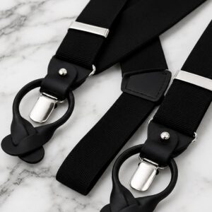 Bretels zwart met leer