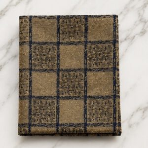 Pochet geruit goud/blauw